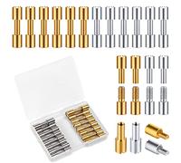 20 Set Viti Manico Coltello, Staffa Bullone di Fissaggio in Ottone e Acciaio Inossidabile Staffa Bullone di Fissaggio Diametro della Testa 6mm Perni del Manico del Coltello con Plastica Custodia