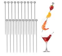 20 spiedini da cocktail in acciaio inox per mini hamburger, panini e finger food, riutilizzabili per hamburger e stuzzicadenti in metallo, accessori ideali per buffet e cocktail per feste (10,8 cm)
