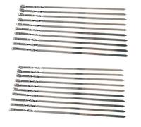 20 spiedini per barbecue in acciaio inossidabile 60 cm - 1 cm di larghezza - solidi 2 mm di spessore/spessore
