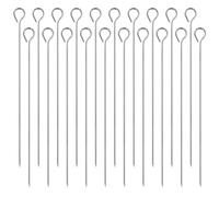 20 spiedini per kebab in metallo, 20 pezzi, per barbecue e pollo, in acciaio inox, riutilizzabili, per barbecue e feste