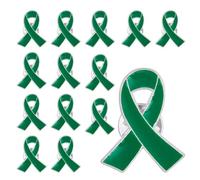 20 spille a forma di nastro verde per la salute mentale, spille smaltate di alta qualità per campagne di sensibilizzazione, spille da bavero sicure per la salute mentale, nastri di supporto per la