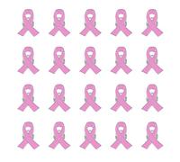 20 spille a nastro rosa, spille con logo, spille per eventi di beneficenza, loghi promozionali, spille in metallo smaltato (rosa), Metallo