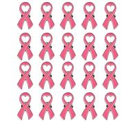 20 spille con nastro per la consapevolezza del cancro al seno, speranza, spille da bavero, distintivi, gioielli, sacchetti regalo, zaini, ornamenti, spille per le donne, Misura unica, come descritto
