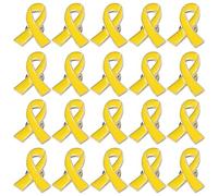 20 spille gialle con nastro giallo - Regali per la salute mentale, supporto per il cancro al seno e sensibilizzazione, spille gialle in lega di zinco resistente, per eventi di beneficenza, uso