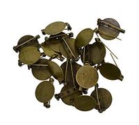 20 spille rotonde da balia con base vuota, in bronzo, 20 pezzi, 20 mm