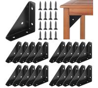 20 staffe angolari in acciaio inox, staffe angolari a 90 gradi per legno, connettori per mobili, tavoli, armadi, letto, scrivania, 6,6 x 6,6 cm,