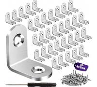 20 staffe angolari in metallo da 30 x 30 mm, connettori ad angolo di 90 gradi per il supporto di mobili e mensole.