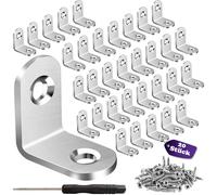 20 staffe angolari, staffe angolari in metallo 30 x 30 mm, 90 gradi