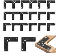 20 staffe piatte a L 4 x 4, resistenti ad angolo retto per mobili in legno, capacità 15 kg, supporto in acciaio