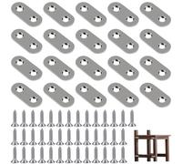 20 staffe piatte in acciaio inox, staffe dritte da 36 x 16 mm, piastre di riparazione con 40 viti per fissaggio in legno, mobili, tavoli, sedie
