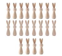 20 statuine di coniglio in legno con custodia, coniglio non finito per fai da te e pittura, figure in legno naturale e tinta unita per progetti artistici artigianali e decorazioni
