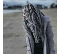 20 Strands Dreadlock Extensions 24 Inch Synthetic Hippie Single Ended Dreads Ginger 0.6 cm Width Loc Extensions Reggae Style Crochet Hair for Women (1B/Grey)