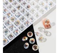 20 strass con fondo appuntito 3D forme miste cristalli trasparenti per telaio della cassa del telefono