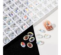 20 strass con fondo appuntito 3D forme miste cristalli trasparenti per telaio della cassa del telefono