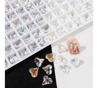 20 strass con fondo appuntito 3D forme miste cristalli trasparenti per telaio della cassa del telefono