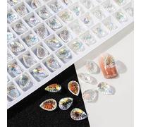 20 strass con fondo appuntito 3D forme miste cristalli trasparenti per telaio della cassa del telefono