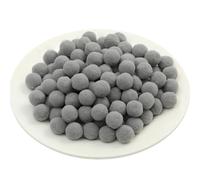 20 Stück Pompons zum Basteln - Weiche Filzkugeln, Flauschige Plüschkugeln, Mini Pompoms, Ponpons & Bommeln für DIY Handwerk, Nähen, Kleidung & Dekoration (34_Hellgrau, 40 mm)