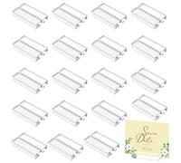 20 supporti da tavolo, in acrilico, trasparente, per matrimoni, feste, menu, cartoline, banchetti (50 x 30 x 10 mm)
