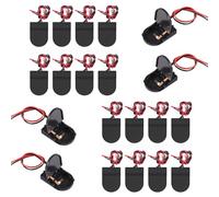 20 supporti per batteria CR2032, 1 x 3 V CR2032, supporto per batteria a bottone per LED, CR2032, supporto per batterie a bottone, con cavo on/off, colore: nero