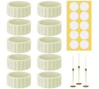 20 supporti per candele coniche, 10 adesivi e 10 supporti per candele | Accessori stabilizzatori in silicone flessibile per una tenuta stabile e verticale | Materiale elastico per matrimoni e feste