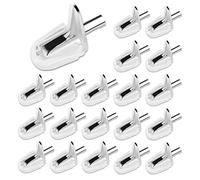 20 supporti per scaffali in vetro da 3 mm, con tappo in plastica, per ripiani in legno e vetro, per armadio, libreria