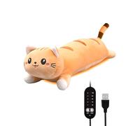 20" Tappetino Riscaldante Gatto Marrone Crampi Periodo Portatile USB 5 Livelli Calore 5 Timer Spegnimento Automatico Morbido Peluche Thermo Per Dolori Collo Schiena Relax Regalo Carino Donne Bambini
