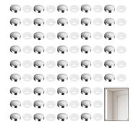 20 tappi decorativi per viti a cupola, cromati, per viti a specchio, tipo solido a clip