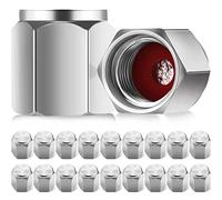20 tappi per valvole per pneumatici in alluminio, a forma esagonale, con guarnizione in gomma O-ring, universali, adatti per auto, camion, moto, bici e biciclette (argento)