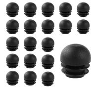 20 tappi rotondi per estremità delle gambe di sedie, in plastica nera, inserti a cupola, per gambe di mobili, sedie, tavoli (25 mm)