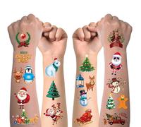20 Tatouages de Noël enfants, garçons filles tatouages temporaires autocollants, cadeaux d'anniversaire enfants sacs cadeaux jeux accessoires de vacances décoration