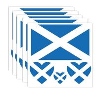 20 tatuaggi scozzesi con bandiera della Scozia, adesivi decorativi, rettangolari, a forma di cuore, impermeabili, per feste e sfilate Scotland (5 fogli)