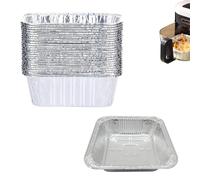 20 Teglie in Alluminio Monouso per Friggitrice ad Aria,Contenitori per Pizza e Torte,Resistenti al Calore e Antiaderenti,Impilabili,Compatibili con Forno e Friggitrice,Facili da Pulire (Qdr., 18cm)