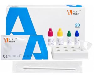 20 Test Streptococco Alltest Rapido Strep A Kit Completo con Tampone Test Faringeo Risultato Rapido Facile Uso Singolarmente Confezionati Test Streptococco Gruppo A Kit Diagnostico Rapido