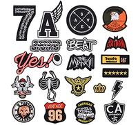 20 toppe da ricamo preppy, accessori per abbigliamento fai da te, toppe in tessuto per cucire con ferro da stiro, kit di applique da ricamo, per riparare e decorare zaini (diversi motivi)