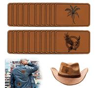 20 toppe in similpelle per cappelli con adesivo,toppe personalizzate similpelle rustica toppe in finta pelle vuota per cappelli,cucire forniture laser,borse per vestiti,artigianato fai da te (cachi)