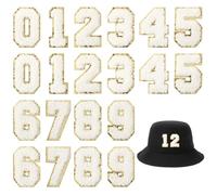 20 toppe termoadesive con numeri, in ciniglia, da 0 a 9, decorative, ricamate, per uniformi di squadra, maglie, sportive, calcio, jeans, borse, decorazioni