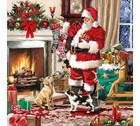 20 tovaglioli a forma di Babbo Natale distribuiti con simpatici regali | Babbo Natale | decorazione da tavolo 33 x 33 cm