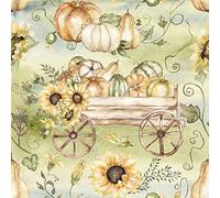 20 tovaglioli a forma di carro pieno di zucche, giorno del Ringraziamento, autunno, decorazione da tavolo, decoupage, tecnica dei tovaglioli 33 x 33 cm