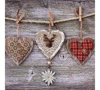 20 tovaglioli a forma di cuore su mollette come decorazione da tavolo per serate bavaresi e Oktoberfest 33 x 33 cm