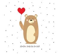 20 tovaglioli a forma di orso con cuore, grazioso orso, animali, feste, bello che tu sia qui, decorazione da tavolo, decoupage, tecnica dei tovaglioli 33 x 33 cm