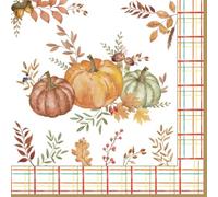 20 tovaglioli autunnali a forma di zucca su bordo autunnale come decorazione da tavola. Tovaglioli di carta con motivo. Anche per il decoupage e la tecnica del tovagliolo 33x33 cm