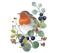 20 tovaglioli autunnali pettirossi su composizione naturale come decorazione da tavolo. Tovaglioli di carta con motivo. Anche per decoupage e decoupage 33 x 33 cm