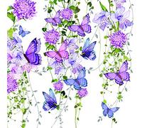 20 tovaglioli con farfalle su tralci floreali | Animali | Fiori | Estate 33 x 33 cm