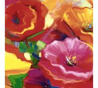 20 tovaglioli con fiori in colori vivaci come decorazione da tavolo. Tovaglioli di carta con motivo. Anche per decoupage e decoupage 33 x 33 cm