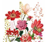20 tovaglioli con fiori rossi in prato estivo come decorazione da tavolo. Tovaglioli di carta con motivo. Anche per decoupage e decoupage 33 x 33 cm