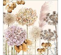 20 tovaglioli con fiori secchi, decorazione da tavolo, tovaglioli di carta con motivo, anche per decoupage e decoupage, 33 x 33 cm