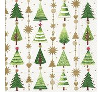 20 tovaglioli con molti alberi verdi/Natale/abete 33 x 33 cm
