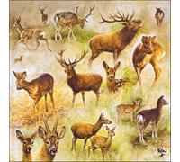 20 tovaglioli con motivo animali, collage su cervi e cervi come decorazione da tavolo. Tovaglioli di carta con motivo, anche per decoupage e decoupage 33 x 33 cm