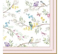20 tovaglioli con motivo animali, piccoli uccelli su rami delicati come decorazione da tavola. Tovaglioli di carta con motivo. Anche per decoupage e decoupage 33 x 33 cm