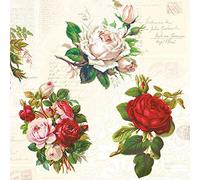 20 tovaglioli con rose inglesi vintage | fiori | bricolage | tecnica del tovagliolo 33 x 33 cm